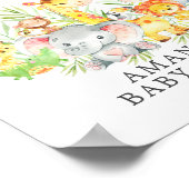 甘いジャングル動物ウェルカムベビーシャワーのポスター ポスター (角)