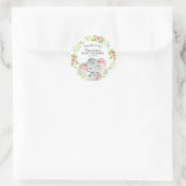 甘いジャングル象の赤ちゃんシャワーありがとう ラウンドシール (バッグ)