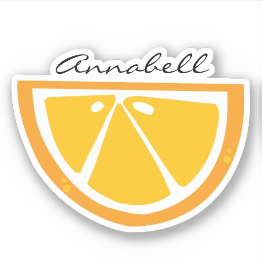 甘いジューシーなオレンジスライスイラストレーション シール (正面)