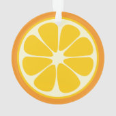 甘いジューシーなオレンジ色のトロピカルシトラスフルーツスライス オーナメント (裏面)