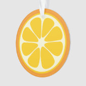 甘いジューシーなオレンジ色のトロピカルシトラスフルーツスライス オーナメント (正面)