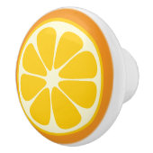 甘いジューシーなオレンジ色のトロピカルシトラスフルーツスライス セラミックノブ (右)