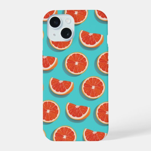 甘いジューシーオレンジパターン iPhone 15ケース (裏面)