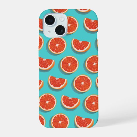 甘いジューシーオレンジ柄 iPhone 15ケース (裏面)