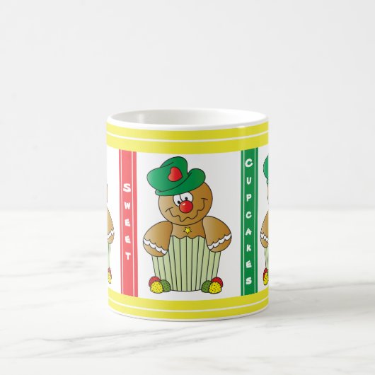 甘いジンジャーブレッドのカップケーキ|のクリスマス コーヒーマグカップ (中央)