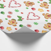 甘いジンジャーブレッドのクッキー及びキャンデーの包装紙 ラッピングペーパー (角)