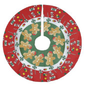 甘いジンジャーブレッドのクリスマス ブラッシュドポリエステルツリースカート (正面)
