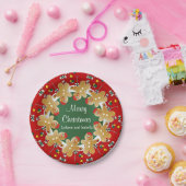 甘いジンジャーブレッドのクリスマス ペーパープレート (パーティー)