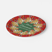 甘いジンジャーブレッドのクリスマス ペーパープレート (アングル)