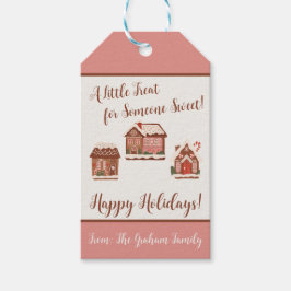 甘いジンジャーブレッドの家に少しお祝い ギフトタグ