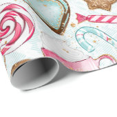 甘いジンジャーブレッドキャンデーのsnowglobe ラッピングペーパー (ロールコーナー)