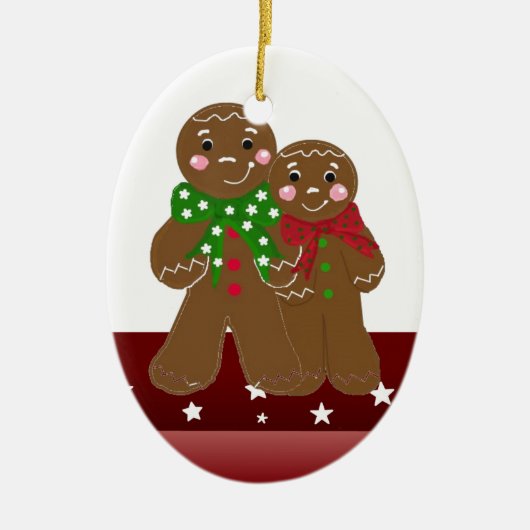 甘いジンジャーブレッドマン セラミックオーナメント (正面)