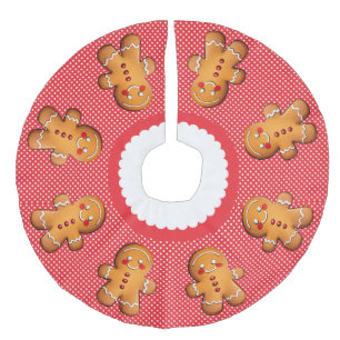 甘いジンジャーブレッドモノグラム フェイクリネンツリースカート