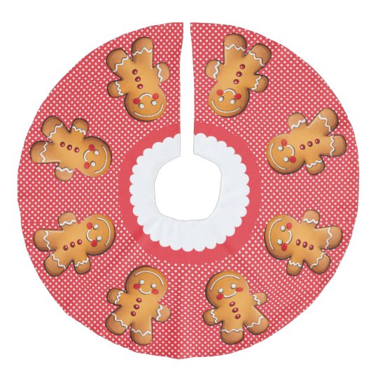 甘いジンジャーブレッドモノグラム フェイクリネンツリースカート (正面)