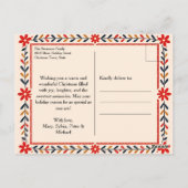 甘いジンジャーブレッド家族のクリスマスグリーティング ポストカード (裏面)