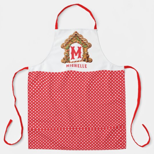 甘いジンジャーブレッパーソナライズされたド エプロン (正面)