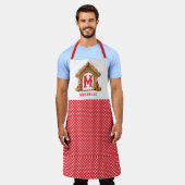 甘いジンジャーブレッパーソナライズされたド エプロン (着用した状態)