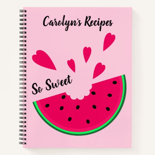 甘いスイカとハート、あなたのレシピ ノートブック (正面)