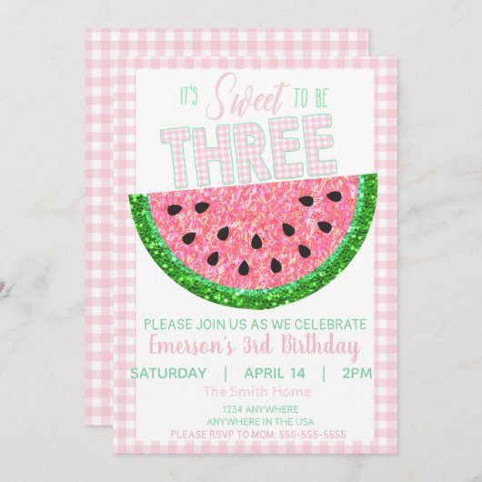 甘いスイカは3の女の子であるためにぴかぴか光ります 招待状 (正面/裏面)