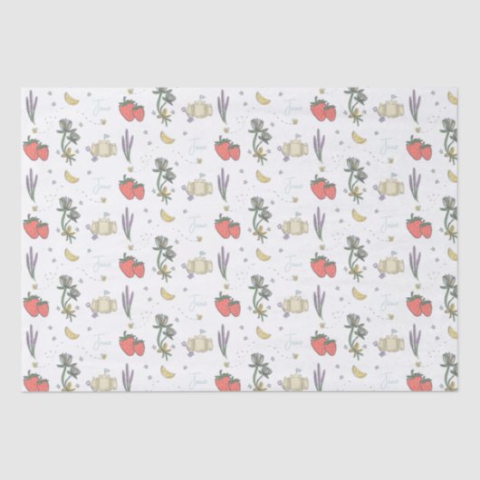 甘いスケッチサマーベリー最初の赤ちゃんシャワー 薄葉紙 (正面)