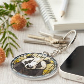 甘いステンドグラスのアナグマ キーホルダー (正面右)