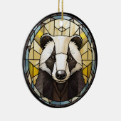 甘いステンドグラスのアナグマ セラミックオーナメント (右)