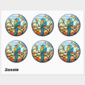 甘いステンドグラスのカワセアニドリ ラウンドシール (シート)