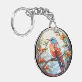 甘いステンドグラスのカワセミ キーホルダー (正面左)