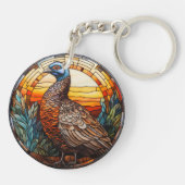 甘いステンドグラスのキジ鶏 キーホルダー (裏面)