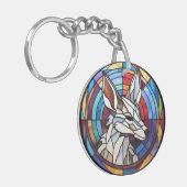 甘いステンドグラスのコヨーテ キーホルダー (正面左)