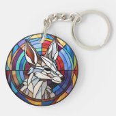 甘いステンドグラスのコヨーテ キーホルダー (裏面)