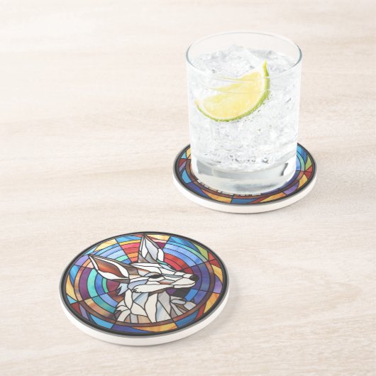 甘いステンドグラスのコヨーテ コースター (側面)