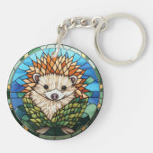 甘いステンドグラスのハリネズミ キーホルダー (裏面)