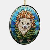 甘いステンドグラスのハリネズミ セラミックオーナメント (右)