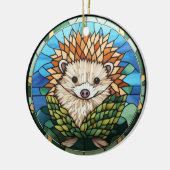 甘いステンドグラスのハリネズミ セラミックオーナメント (左)