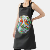 甘いステンドグラスのブルーバード エプロン (インサイチュ)