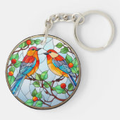 甘いステンドグラスのブルーバード キーホルダー (裏面)