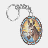 甘いステンドグラスのロバ キーホルダー (正面左)