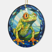 甘いステンドグラスの木のカエル セラミックオーナメント (左)