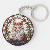 甘いステンドグラスの森猫 キーホルダー (裏面)
