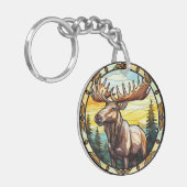 甘いステンドグラスアメリカンエルクムース キーホルダー (正面左)
