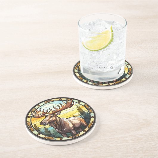 甘いステンドグラスアメリカンエルクムース コースター (側面)