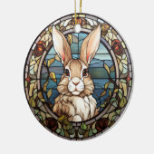 甘いステンドグラスバニーウサギ セラミックオーナメント (左)