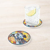 甘いステンドグラス偉大なダン犬 コースター (側面)