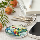 甘いステンドグラス唐鳥 キーホルダー (正面右)