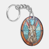 甘いステンドグラス山羊 キーホルダー (正面左)