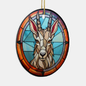 甘いステンドグラス山羊 セラミックオーナメント (右)