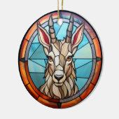 甘いステンドグラス山羊 セラミックオーナメント (左)