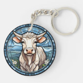 甘いステンドグラス牛 キーホルダー (裏面)