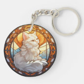 甘いステンドグラス白猫 キーホルダー (裏面)